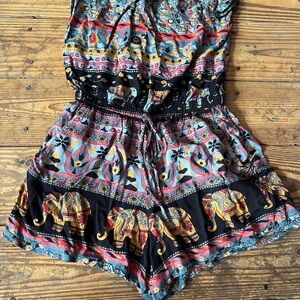 Angie Multicolor Patterned Fabric romper